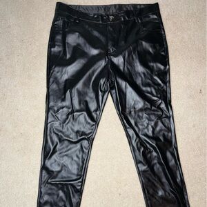 Clean Black Faux Leather Pants 35”